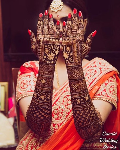 Dulhan Back Full Hand Bridal Mehndi Design Elegance