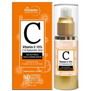 StBotanica Vitamin C 15%, E & Hyaluronic Acid Face Serum (Brightening + Anti Aging)